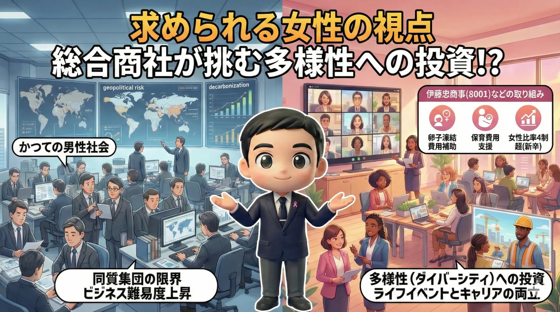 求められる女性の視点：総合商社が挑む多様性への投資！？