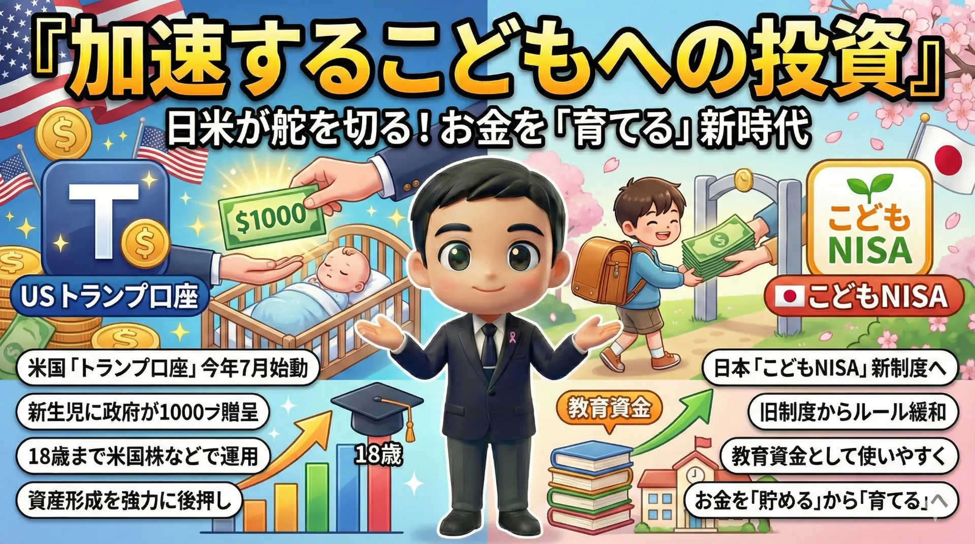 「加速するこどもへの投資」 : 日米で動き出す「貯める」から「育てる」への転換