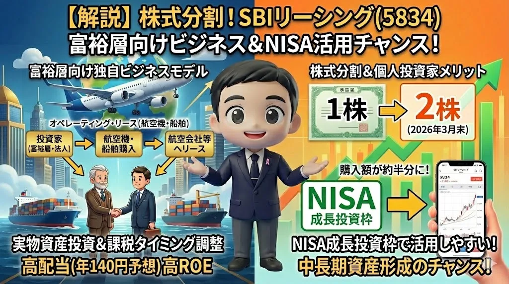 【解説】「株式分割銘柄」SBIリーシング（5834）
