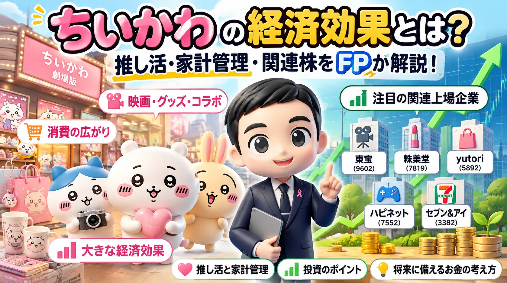 「ちいかわ」が生み出す経済効果！関連株5銘柄と推し活・家計管理をFPが解説