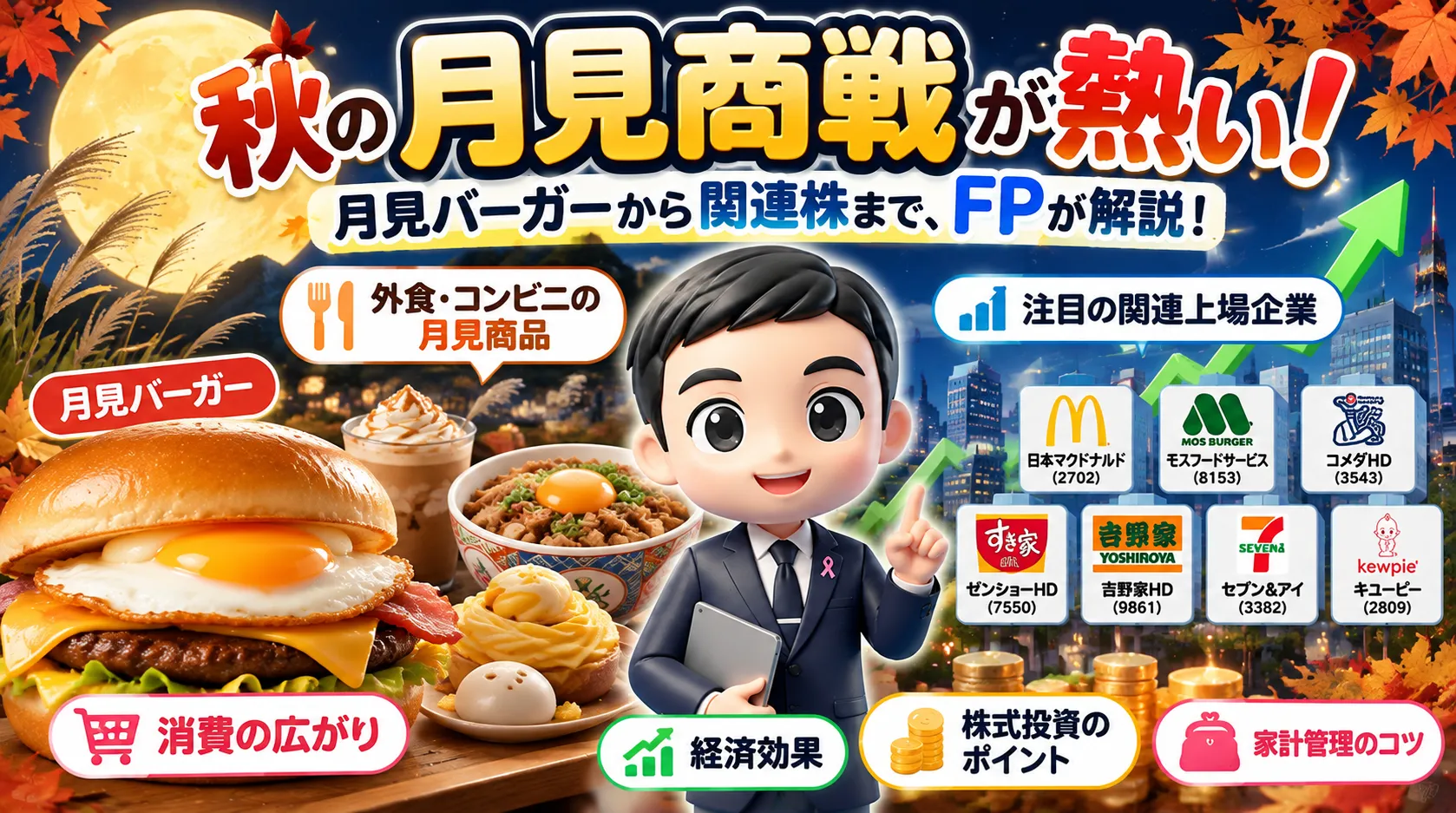 秋の「月見商戦」が熱い！月見バーガーから関連株まで、FPが考える経済効果と家計管理