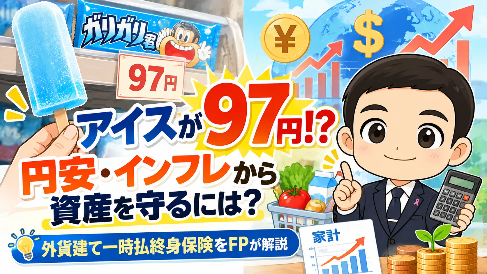「ガリガリ君が97円の衝撃！」～円安・インフレのWパンチから資産を守る「外貨建て一時払終身保険」～