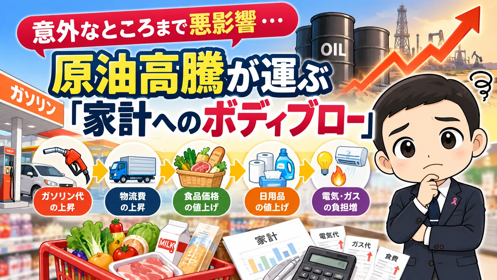 意外なところまで悪影響・・・原油高騰が運ぶ「家計へのボディブロー」
