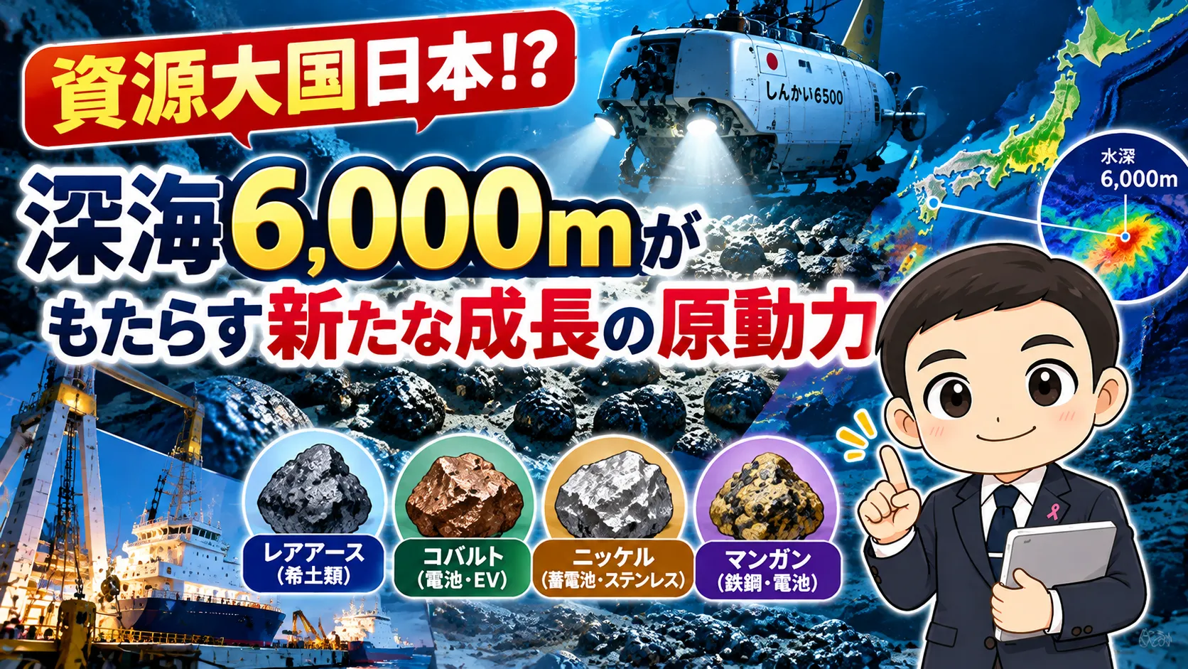 資源大国日本⁉ 深海6,000mがもたらす新たな成長の原動力